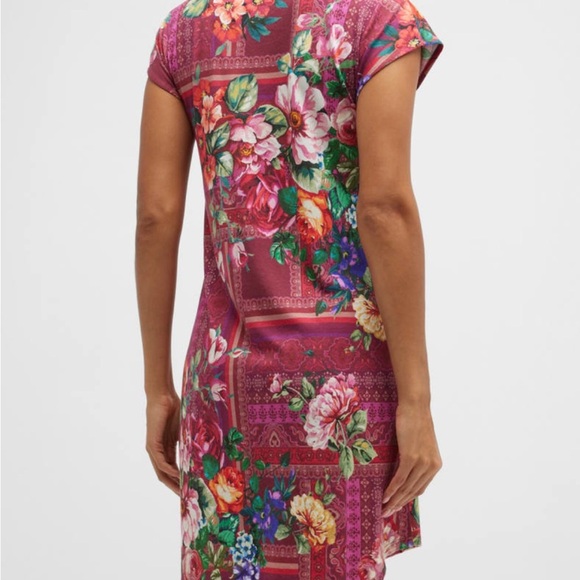 Johnny Was Bethia Pink Floral Cap sleeved SOLD OUT Dress - Picture 5 of 6